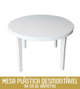 Imagem Mesa Plástica Redonda Desmontável